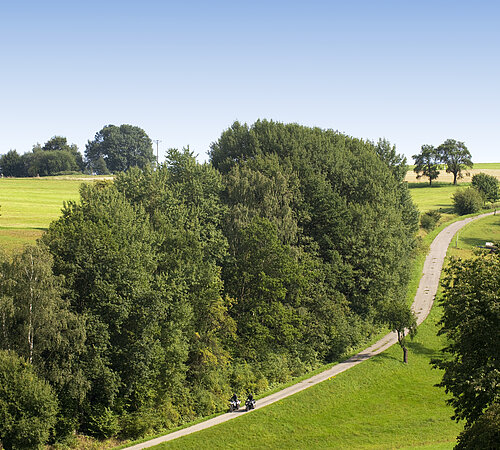 Motorradfahrer im Fränkischen Seenland