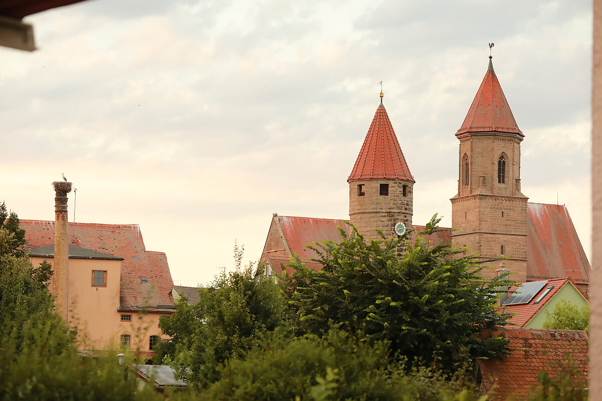 Gunzenhausen Färberturm und Turm der Stadtkirche